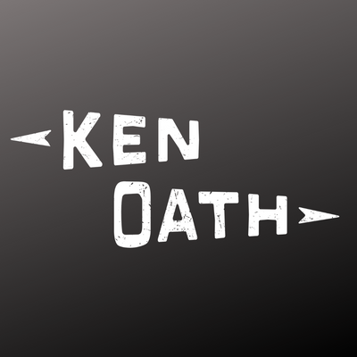 The Ken Oath Logo Sticker White.