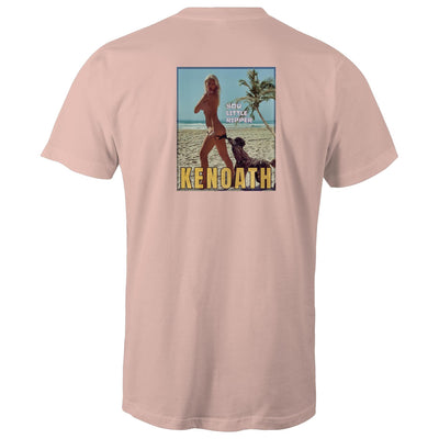 Kenoath Clothing Co You Little Ripper Tee Copper Tone ad parody tanning oil