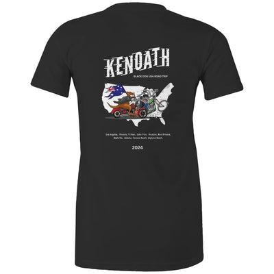 Kenoath Clothing Co Ken Oath Ken Oath mate Benny and Redmond Black Dog USA Road Trip 2024 tee
