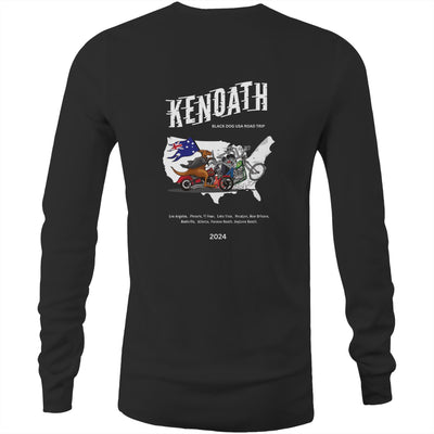 Kenoath Clothing Co Ken Oath Ken Oath mate Benny and Redmond Black Dog USA Road Trip 2024 LONG SLEEVE TEE