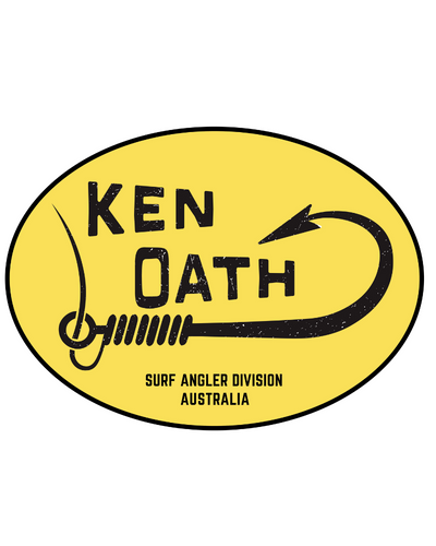 ken oath kenoath sticker surf angling fishing beach
